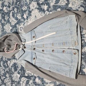 Fashion Nova Men Denim Jacket with Gray Accents